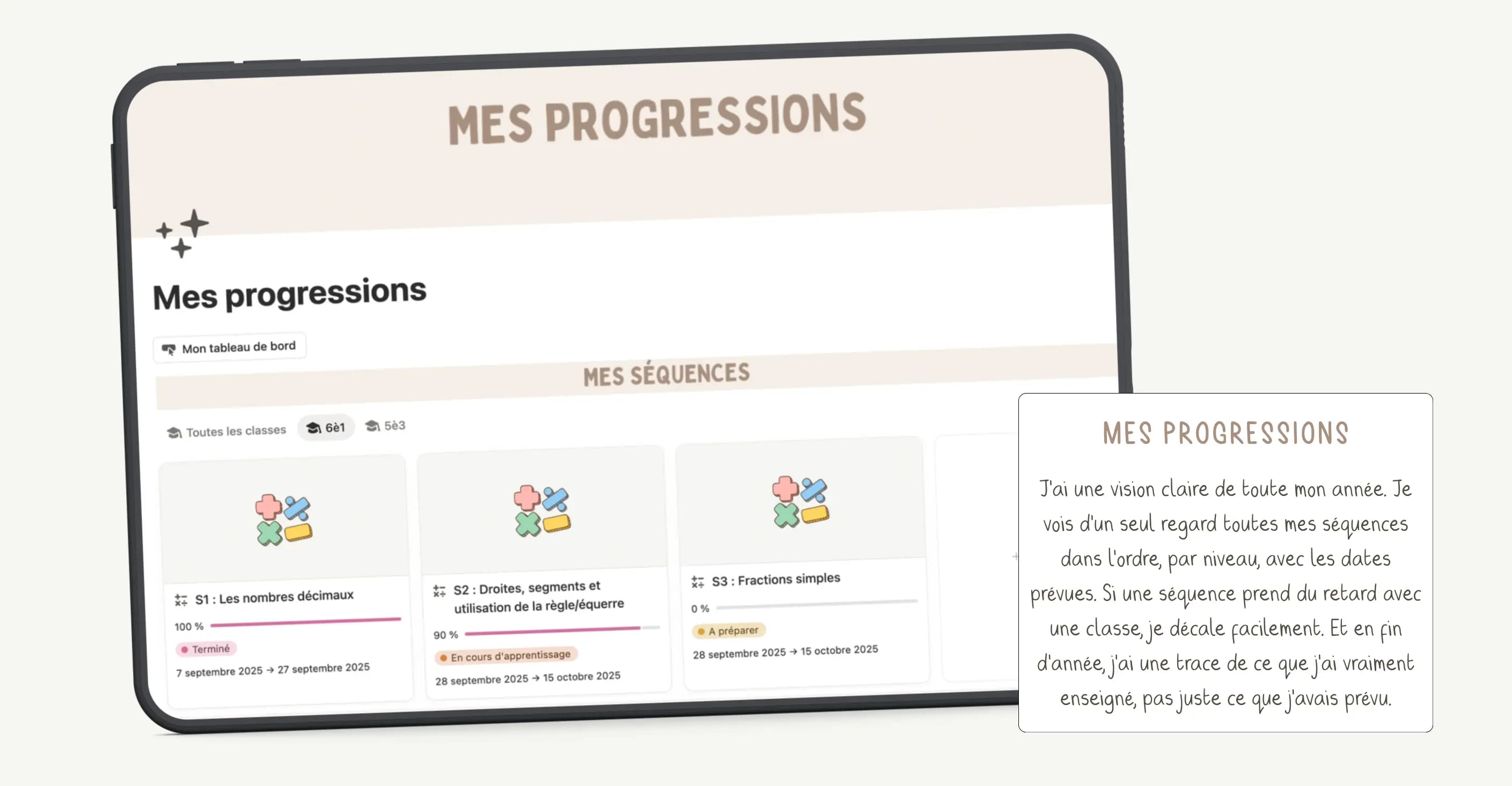 Aperçu des progressions