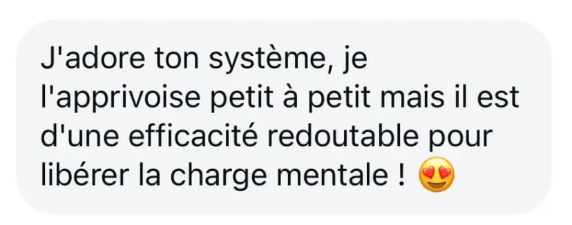 J'adore ton système, je l'apprivoise petit à petit mais il est d'une efficacité redoutable pour libérer la charge mentale ! 😍