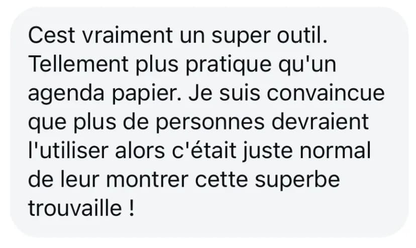 Cest vraiment un super outil. Tellement plus pratique qu'un agenda papier. Je suis convaincue que plus de personnes devraient l'utiliser alors c'était juste normal de leur montrer cette superbe trouvaille !