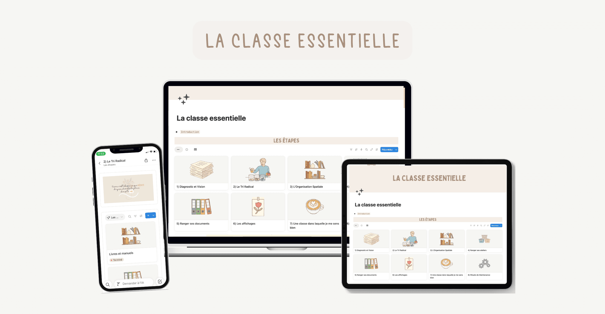Template Notion La classe essentielle pour aménager une classe épurée, fonctionnelle et sereine.